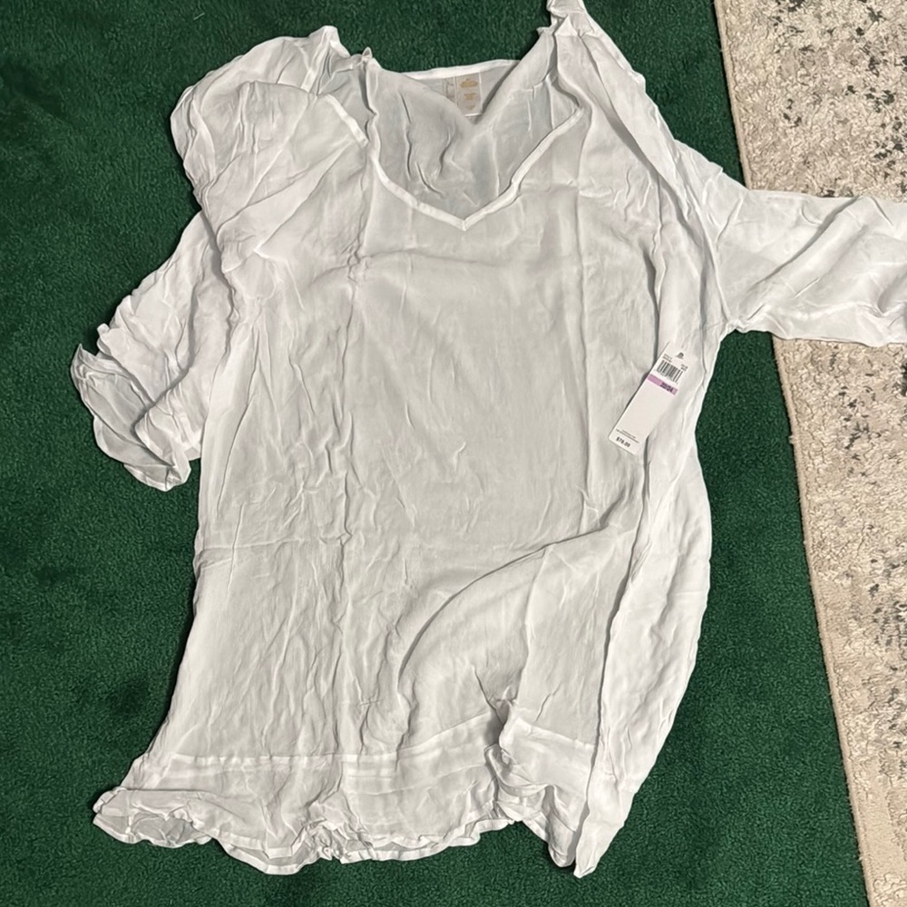 ANNE COLE Elegant White Women's Swim Cover Up NWT 22/24